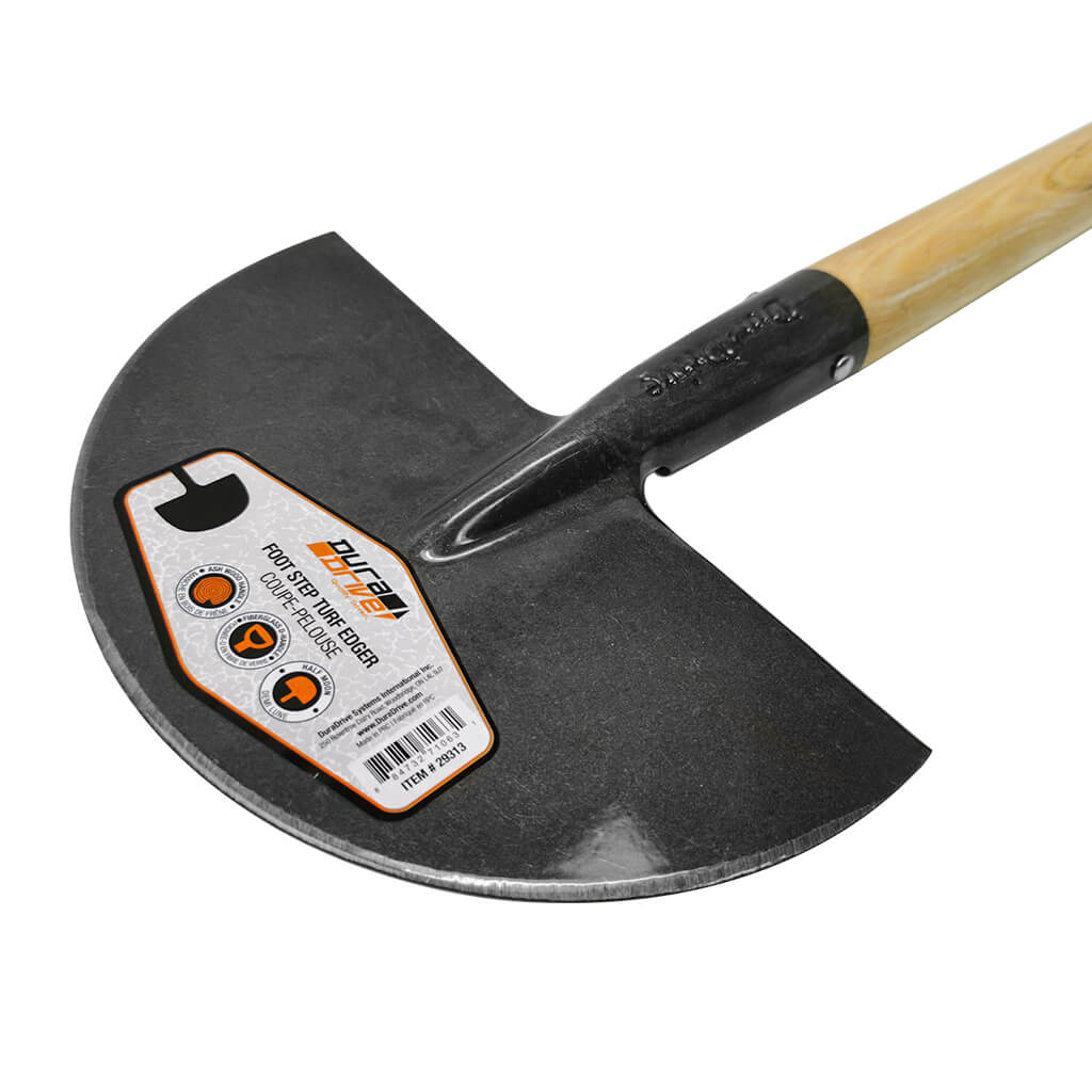 DuraDrive Ash Wood D-Handle Half-Moon Turf Grass Foot Step Edger - Image 3