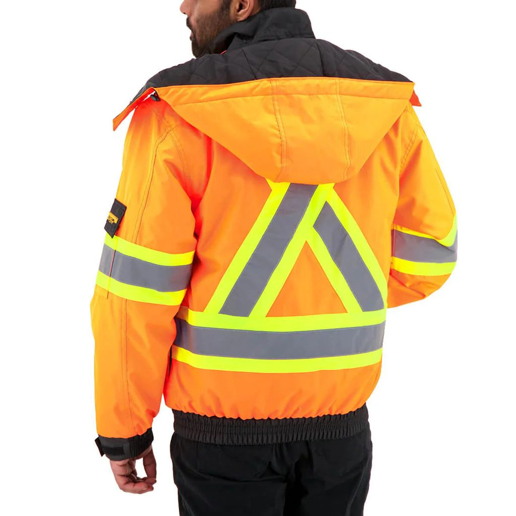 DuraDrive Orange 6-in-1 Hi-Vis Insulated Safety Traffic Jacket - Image 3