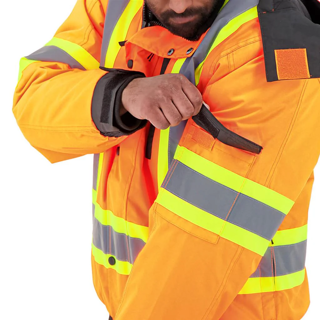 DuraDrive Orange 6-in-1 Hi-Vis Insulated Safety Traffic Jacket - Image 5