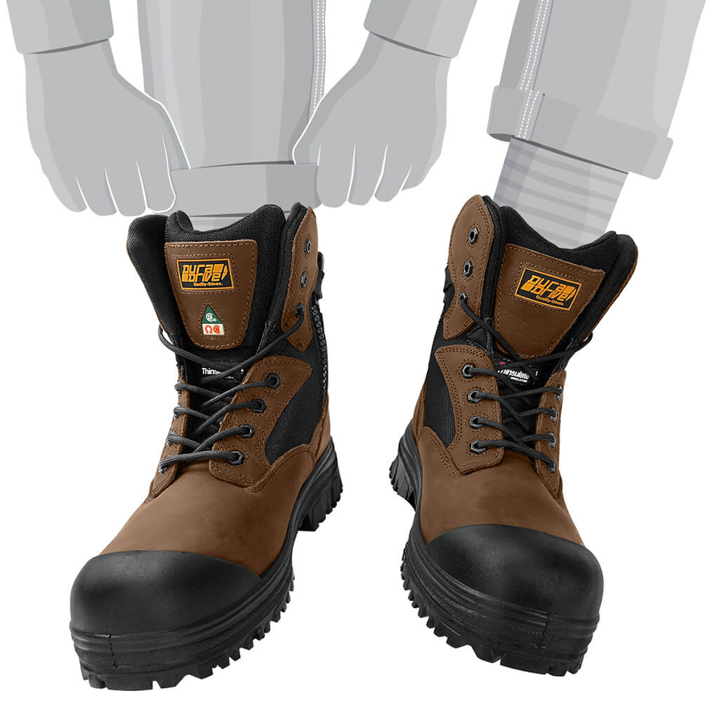 DuraDrive Men's CSA EASY RIDER 8 in. Composite Toe Metal Free Zipper Opening Insulated Work Boots - Image 8