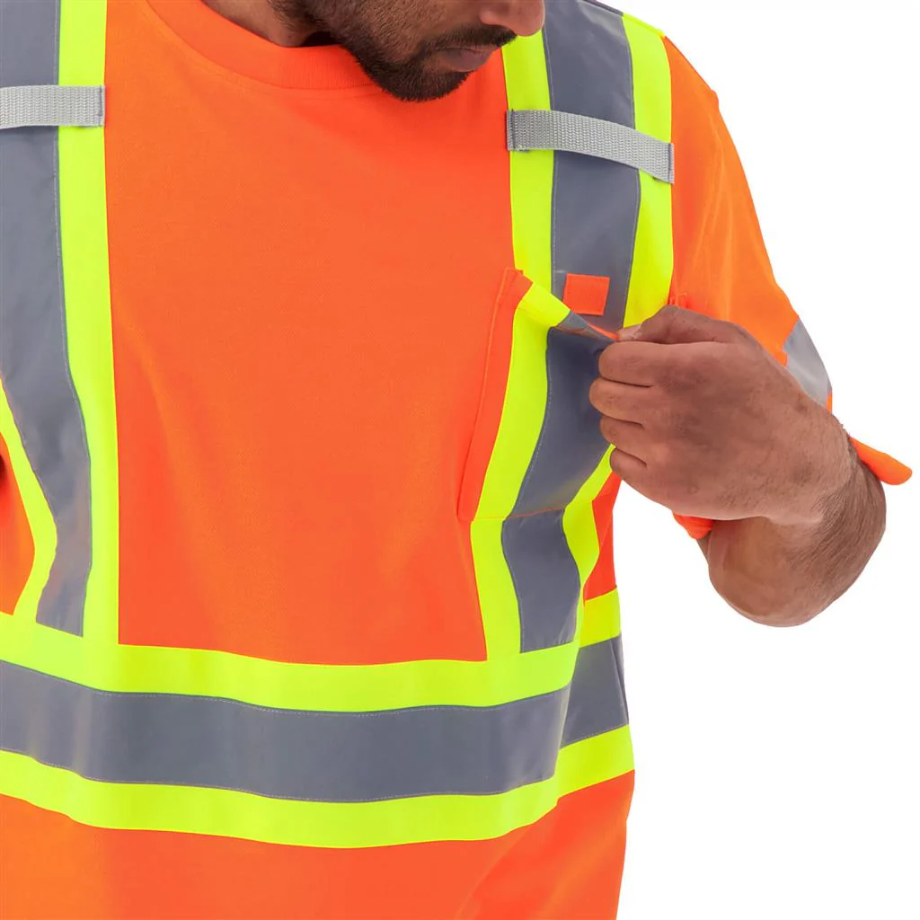 DuraDrive Men's Deluxe Hi-Vis Short Sleeve Cotton Rich Safety T-Shirt - Image 3