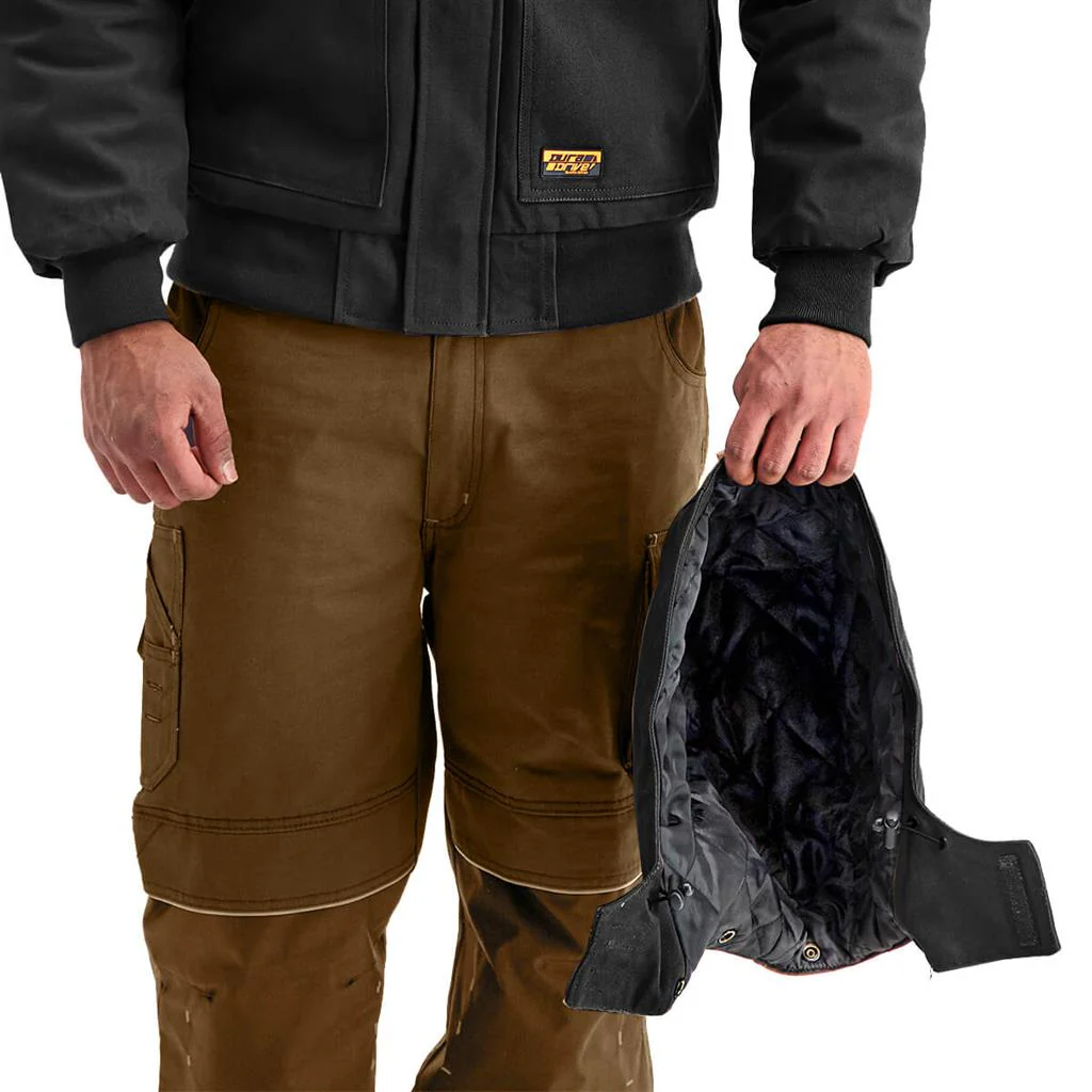 DuraDrive Men's Insulated Canvas Hooded Work Jacket, Black - Image 5