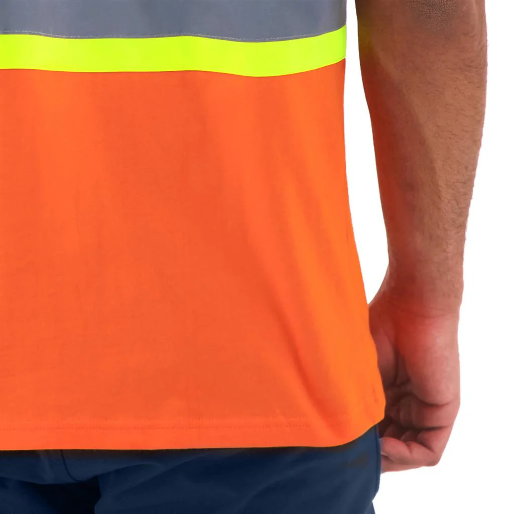 DuraDrive Men's Orange Hi-Vis Short Sleeve Cotton Safety T-Shirt - Image 5