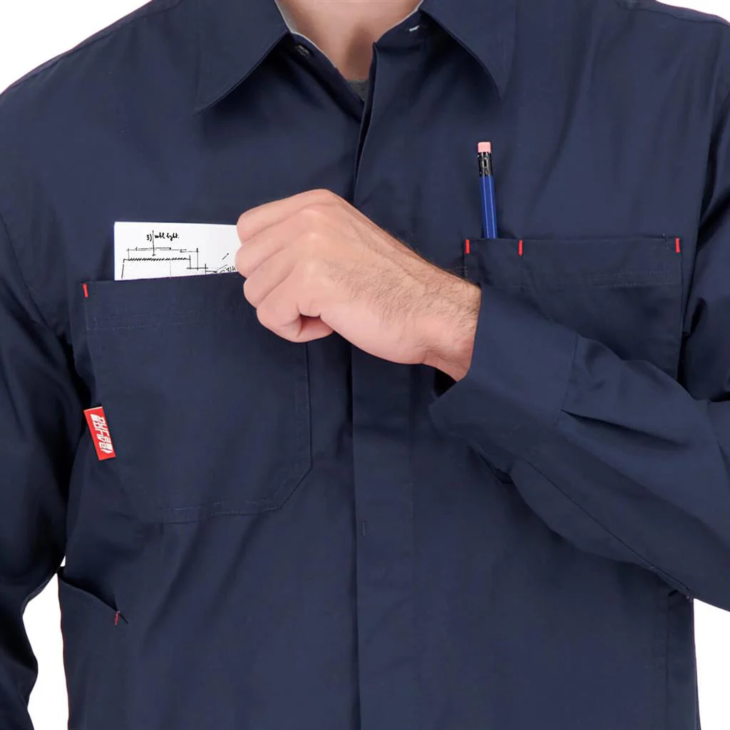 DuraDrive Men's VOLT RED LABEL Twill Long Sleeve Work Shirt - Image 5