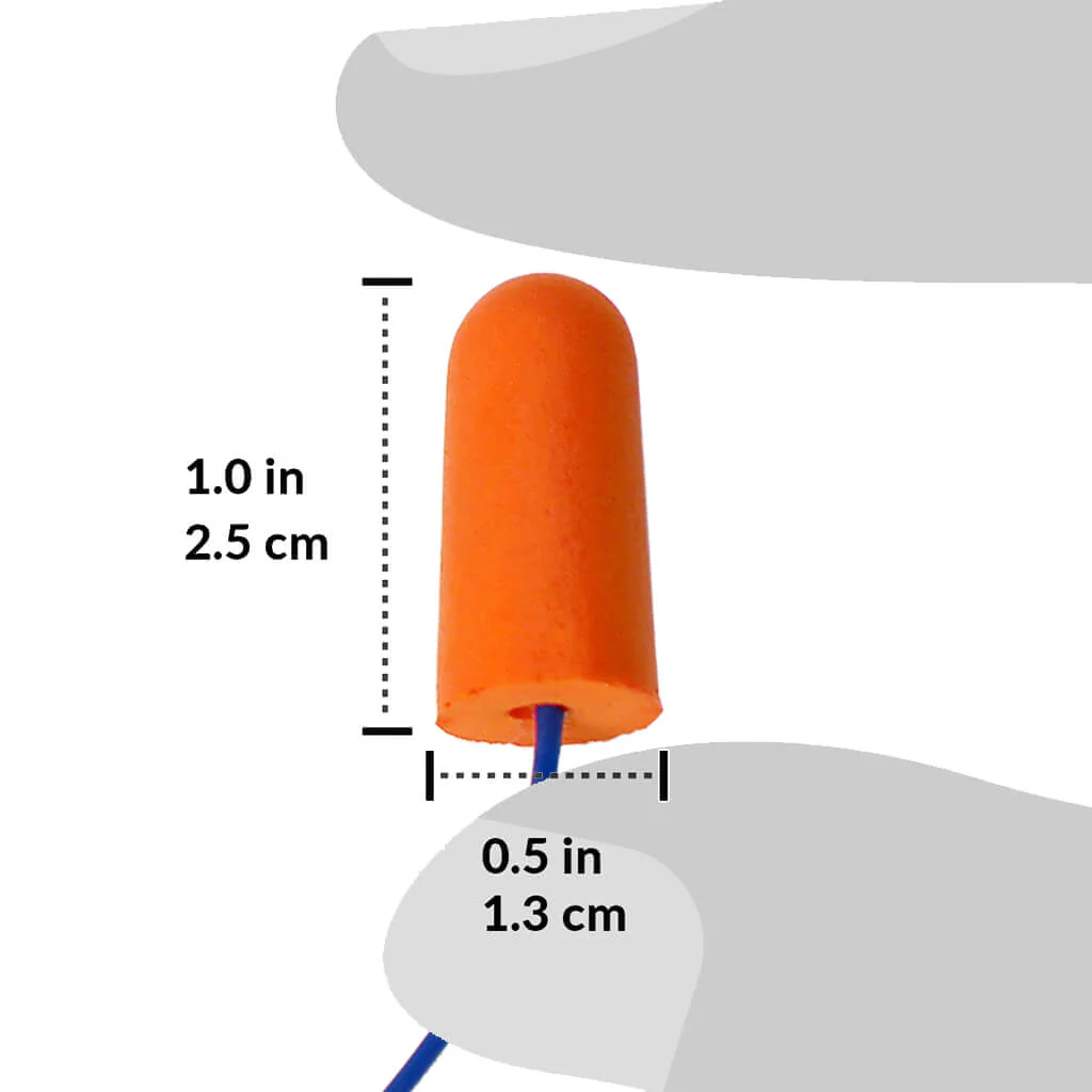 DuraDrive Orange Disposable Corded Foam Earplug with 32 dB NRR (100-Pair) - Image 5