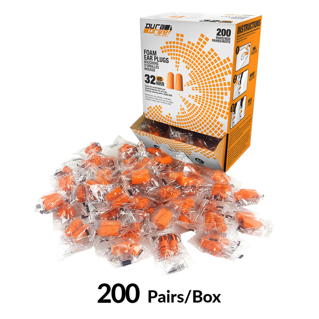 DuraDrive Orange Disposable Uncorded Foam Earplug with 32 dB NRR (200-Pair) - Image 4