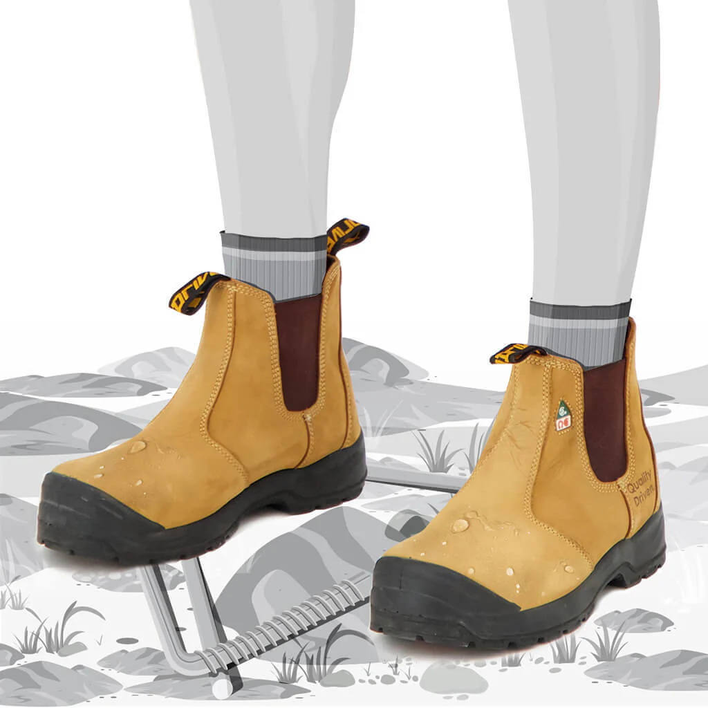 DuraDrive Pronto 6 in. Water Resistant Slip-On Work Boots, Wheat - Image 8