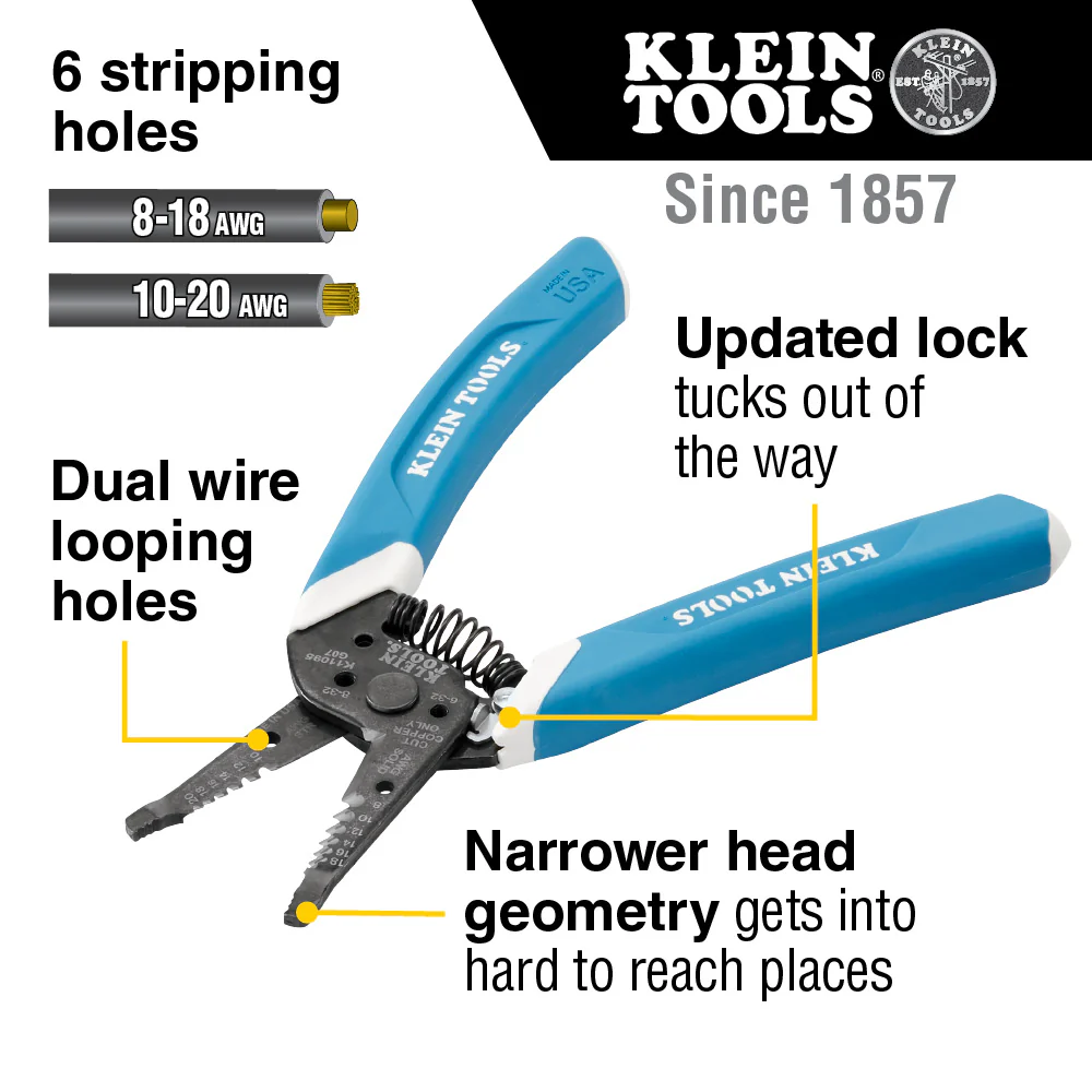 Klein K11095 Kurve Wire Stripper/Cutter 8-20 Awg - Image 9